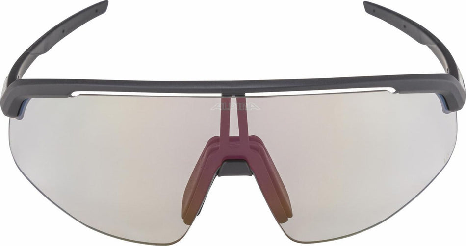 Alpina Turbo Pro V Sportbrille black matt/vario red mirror one size