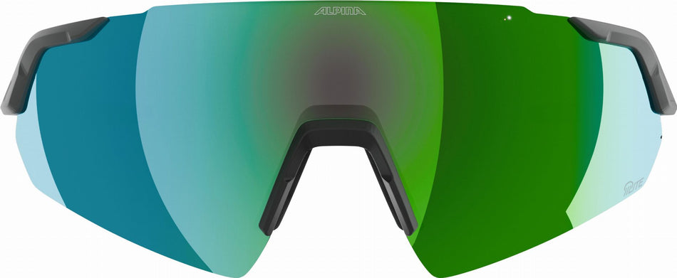 Alpina Turbo Air Q-Lite Sportbrille midnight-grey matt/mirror green one size