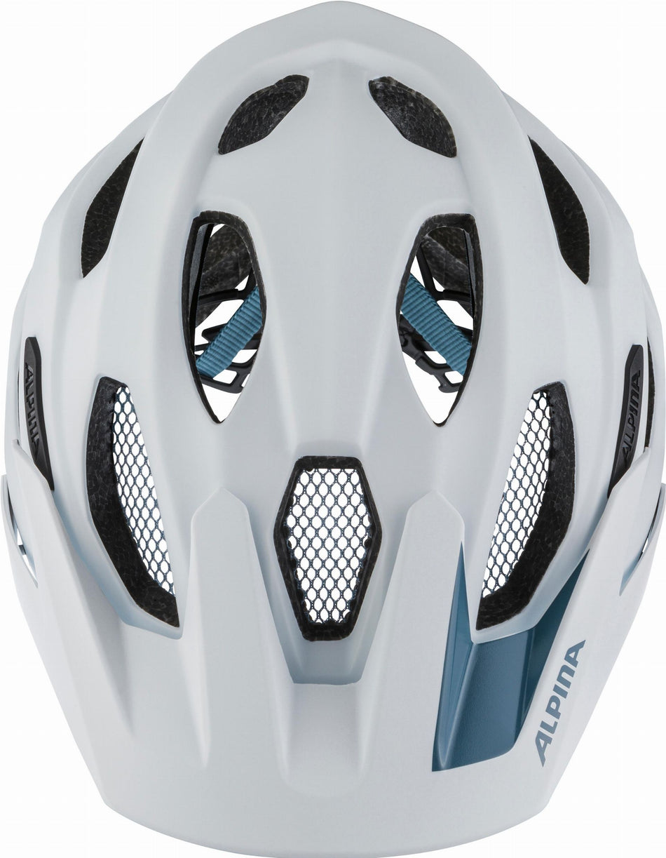 Alpina Carapax 2.0 MTB-Helm white pebble blue matt