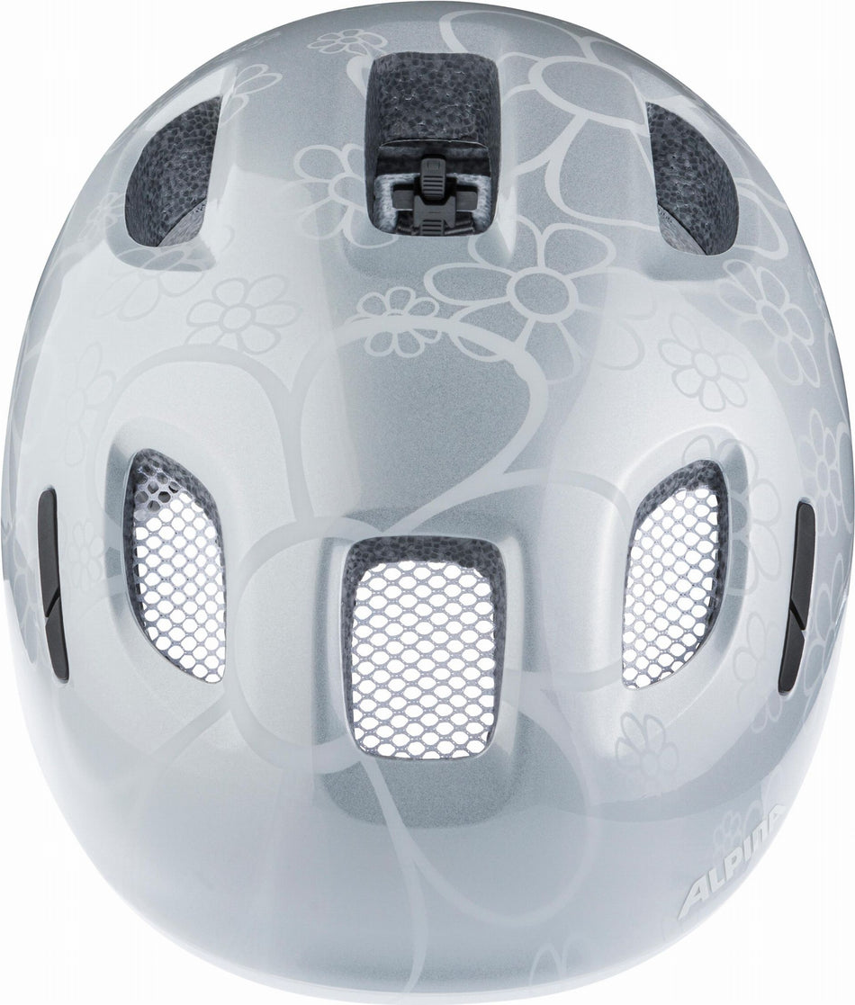 Alpina Ximo 2 Kinder-Helm silver flower gloss