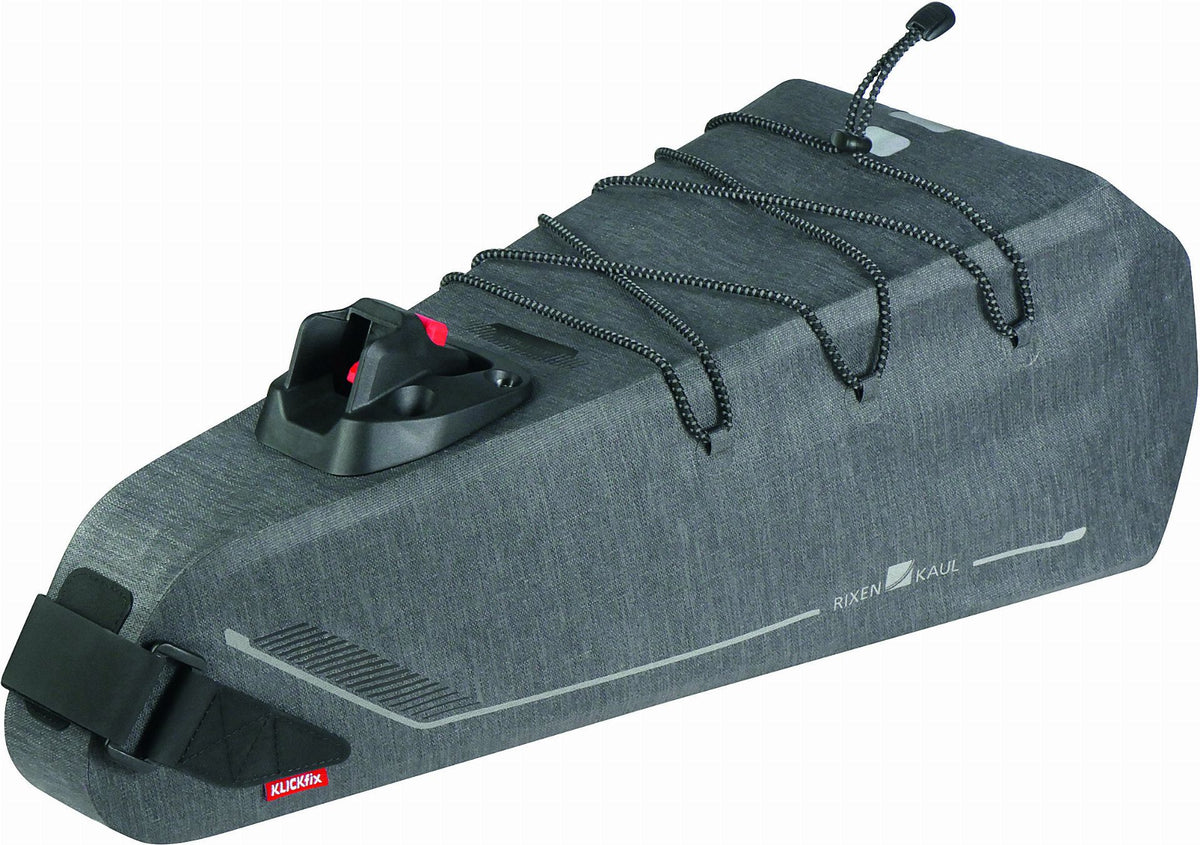 fahrradtasche klickfix sattel KLICKfix Bikepack X Waterproof Satteltasche grau 8
