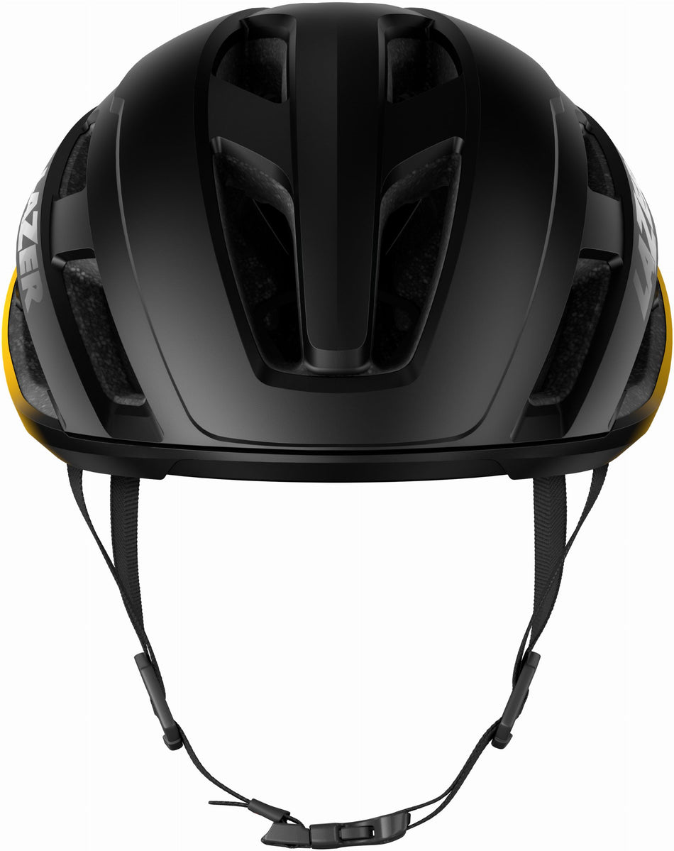 Lazer Strada KinetiCore Rennrad-Helm Matte Black Maple Yellow
