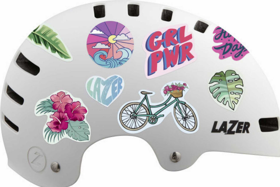 Lazer One+ Kinder-Helm white + stickers royalty S (52-56 cm)