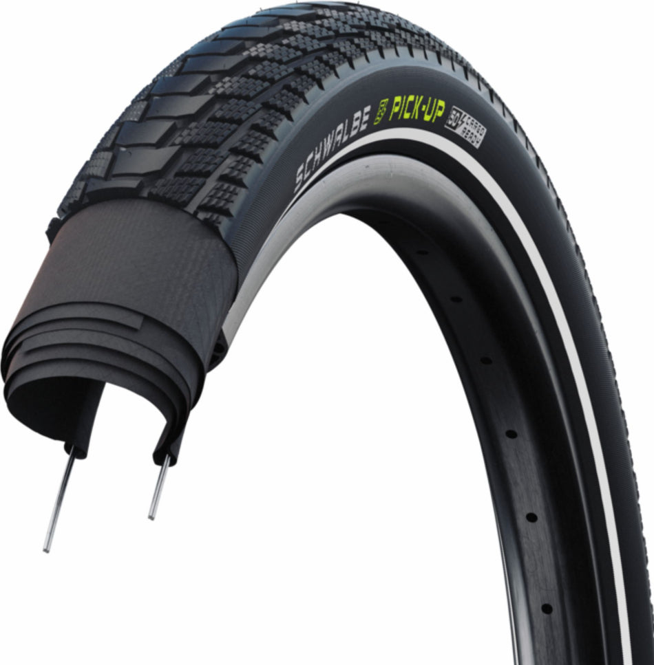 Schwalbe Pick-Up Super Defense, Tube Drahtreifen 18", Addix E, TwinSkin schwarz/reflex 55-355