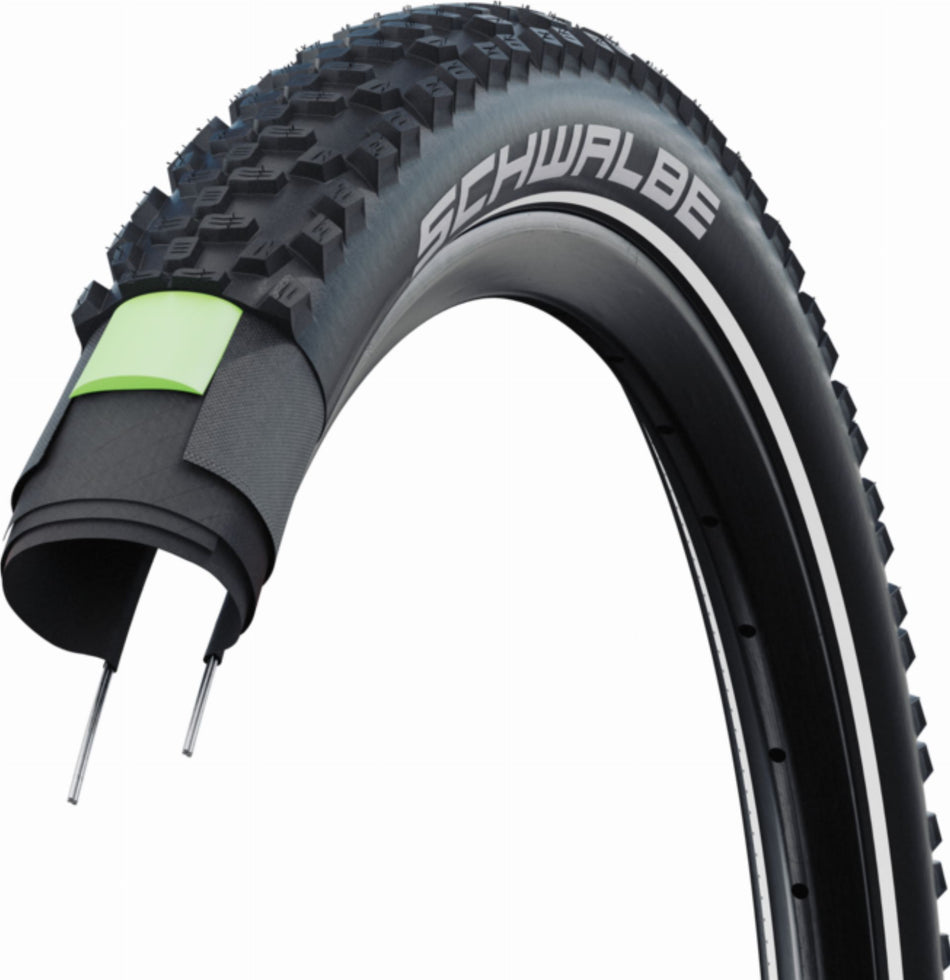 Schwalbe Smart Sam Plus GreenGuard, Double Defense, Tube Drahtreifen 20", Addix, SnakeSkin schwarz/reflex 60-406