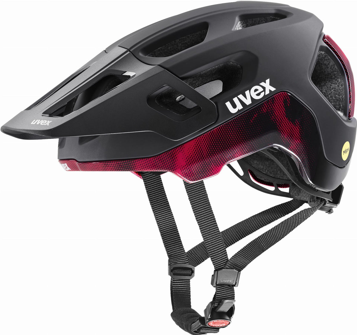 Uvex React Mips MTB-Helm black-ruby red matt - 56-59 cm