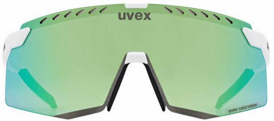 Uvex Pace Stage CV Sportbrille white matt/glossy green