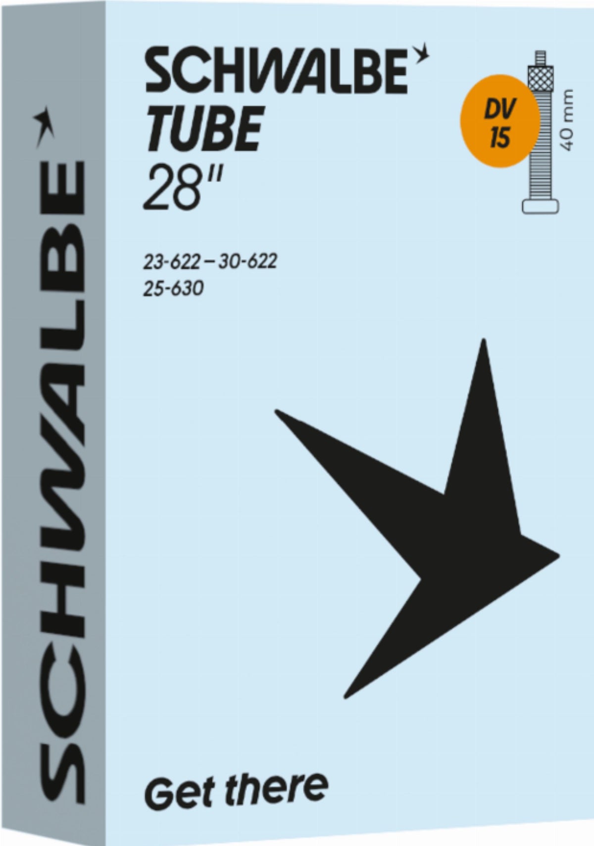 Schwalbe Standard Schlauch 28" NR. 15 schwarz ETRTO 23/30-622/630 - SCV / 80 mm