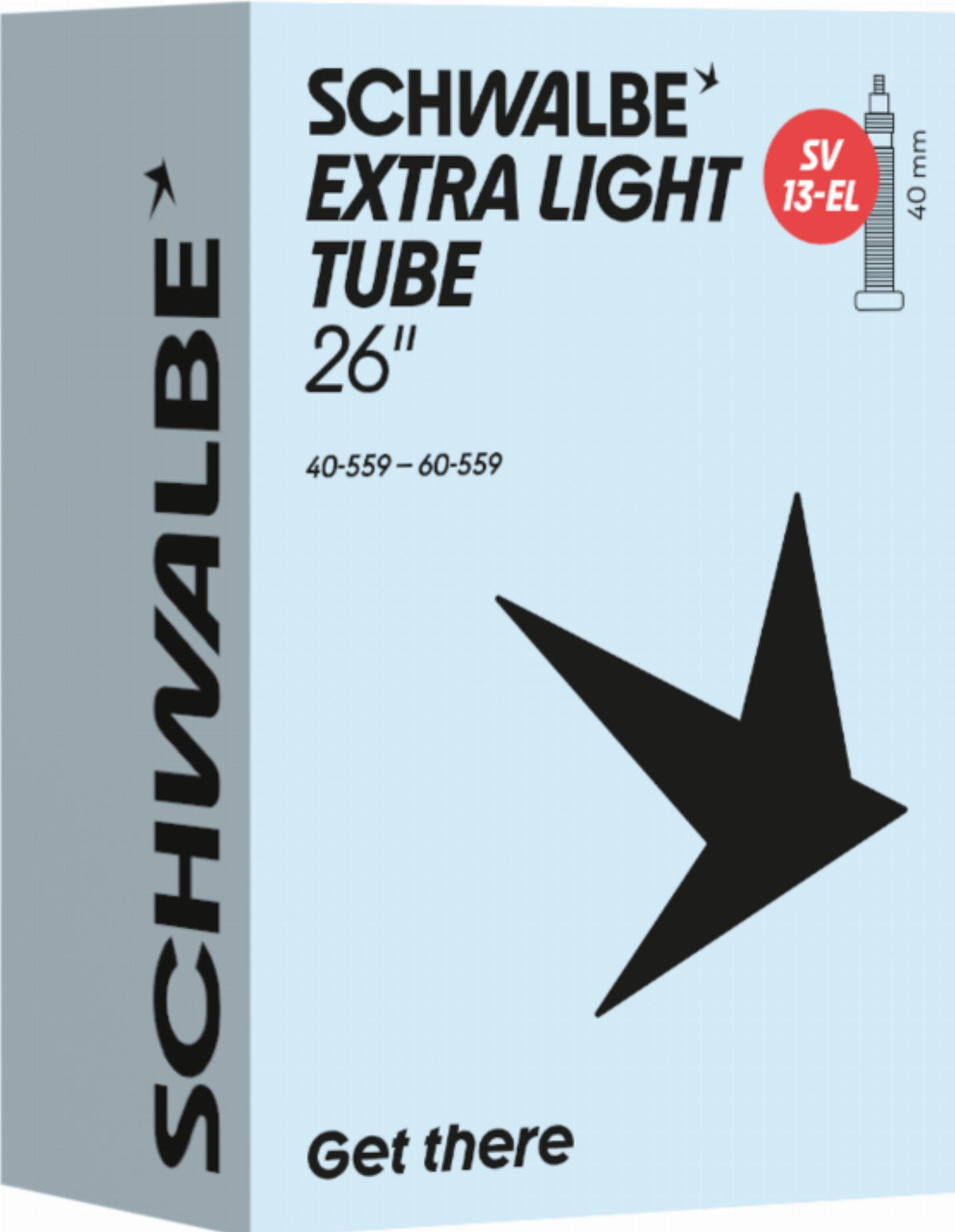 Schwalbe Extra Light Schlauch 26" NR. 13-EL schwarz ETRTO 40/60-559 - SV / 40 mm