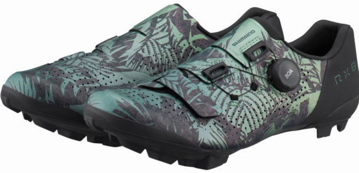 gravel bike schuhe shimano Shimano RX801 Gravel-Schuhe Tropical Leaves – Biketech24