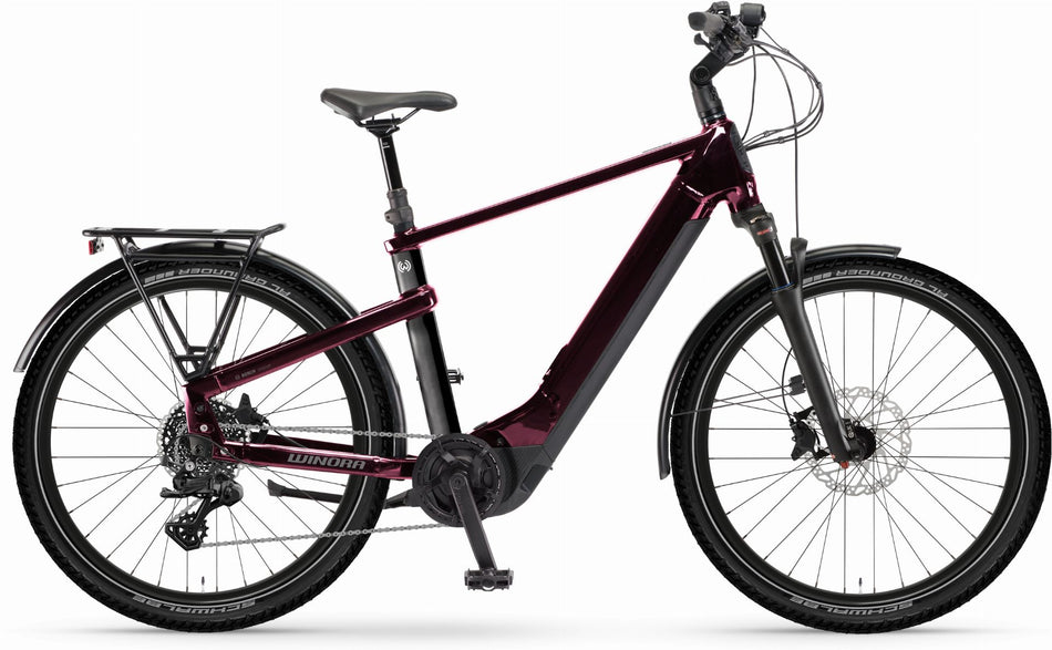 Winora Yakun X10E 625 Wh E-Bike Diamant 27,5" darkred