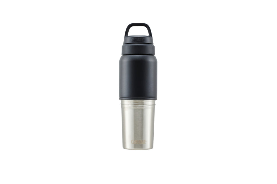 B-Ware - QIO Thermobecher 500ml Edelstahl mit integriertem Becher by Camelbak schwarz (Gebrauchtware)