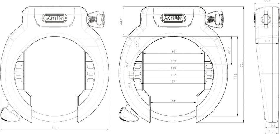 Abus AMPARO 4750 NR OE Rahmenschloss schwarz