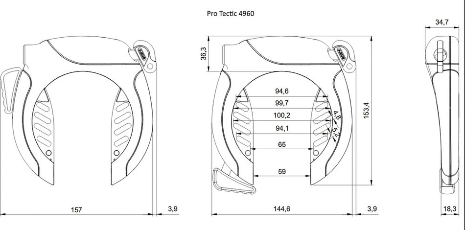 Abus Pro Tectic 4960 NR BK LH Rahmenschloss