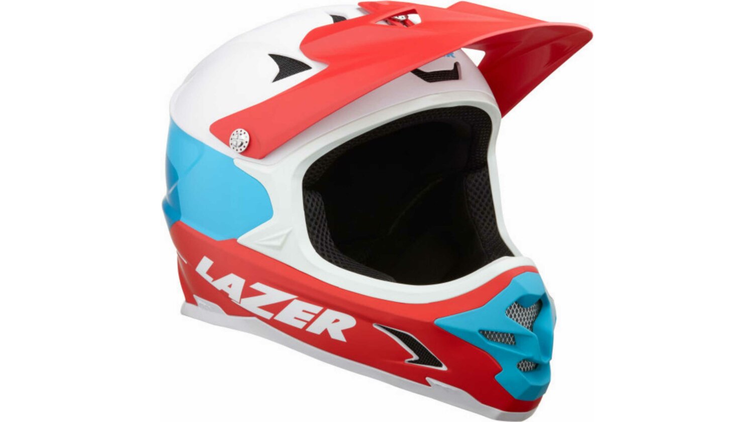 Lazer Phoenix + Helm matte white blue red