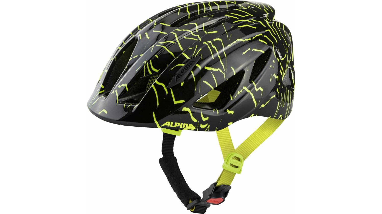 Alpina Pico Kinder-Helm black-neon yellow gloss 50-55 cm