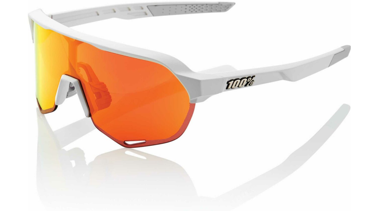 100% S2 Sportbrille HiPER Mirror Lens soft tact off white...