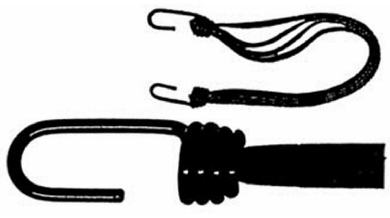 MATRIX Gep&auml;ck-Spannband 4-fach mit 2 Haken schwarz 60 cm