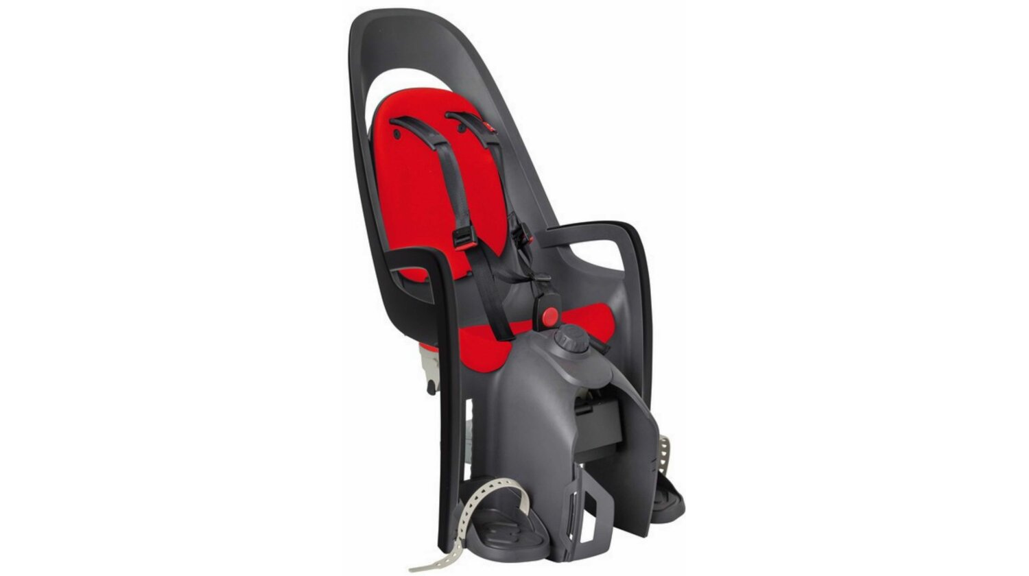 Hamax Caress Kindersitz für Gepäckträger grau/dkl.grau/rot