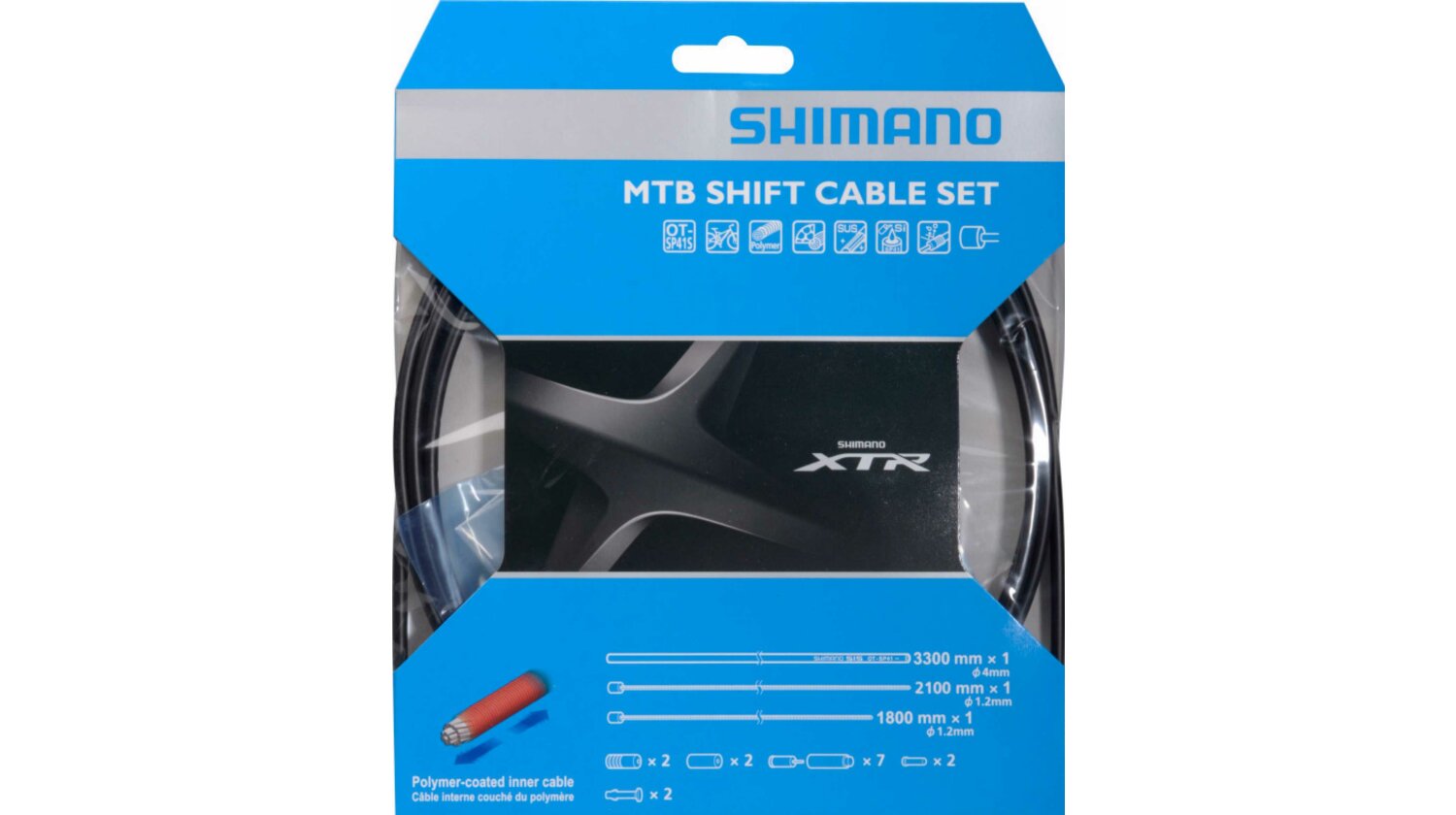 Shimano XTR MTB-Schaltzugset polymerbeschichtet schwarz