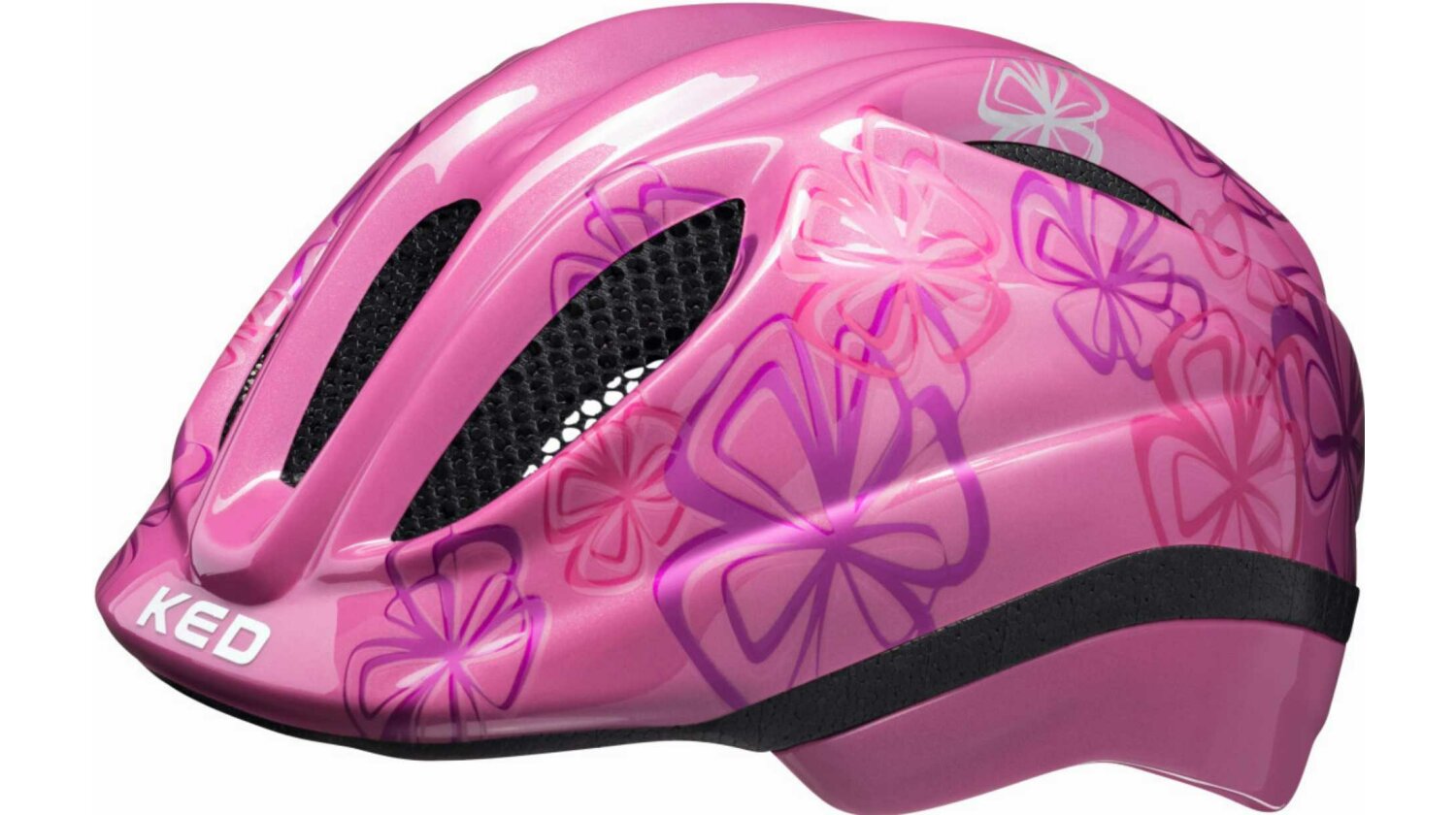 KED Meggy II Trend Helm pink flower M/52-58 cm