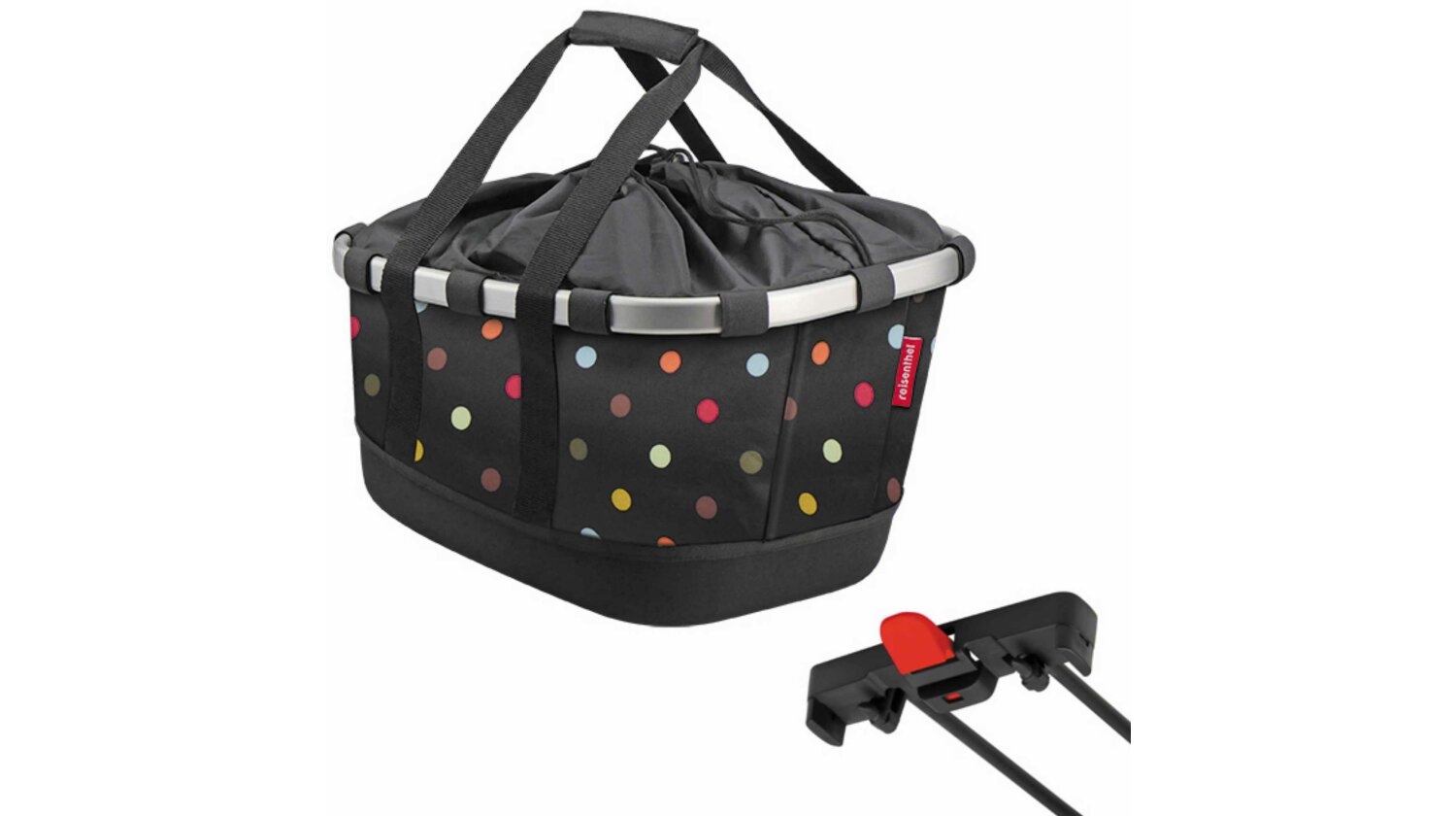 Klickfix Reisenthel Bikebasket GT Gepäckträgertasche mit Aluminumrahmen für Racktime Dots